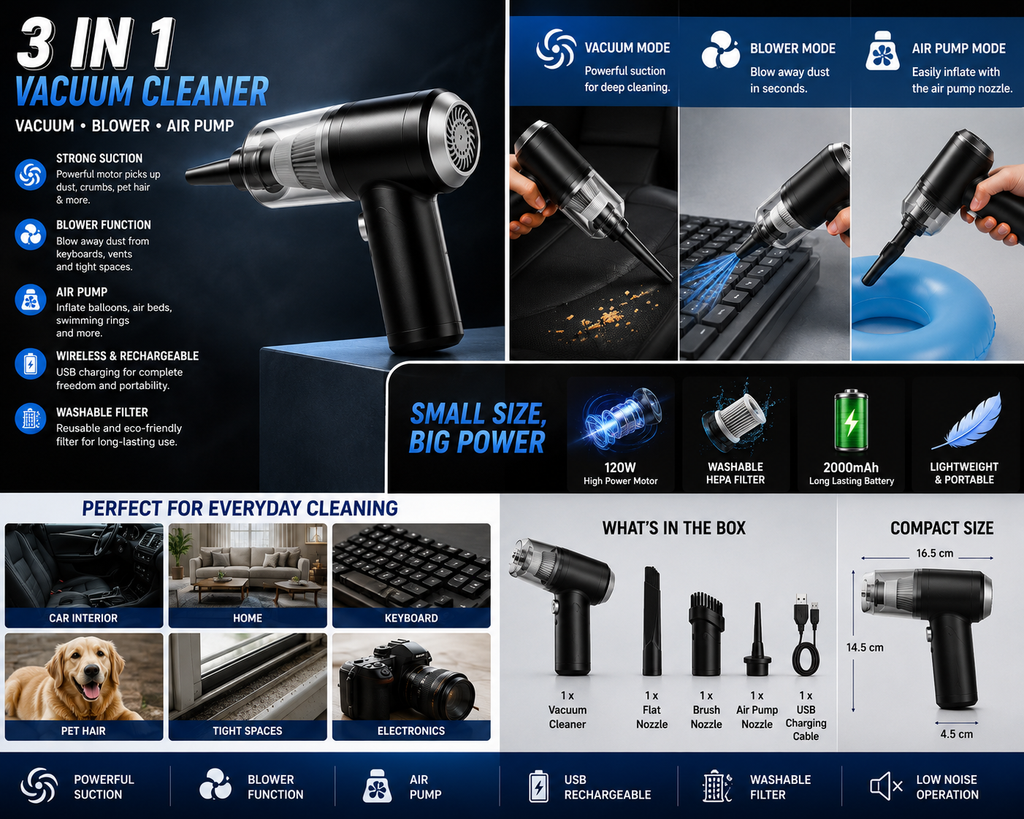 3 IN 1 VACUUM CLEANER