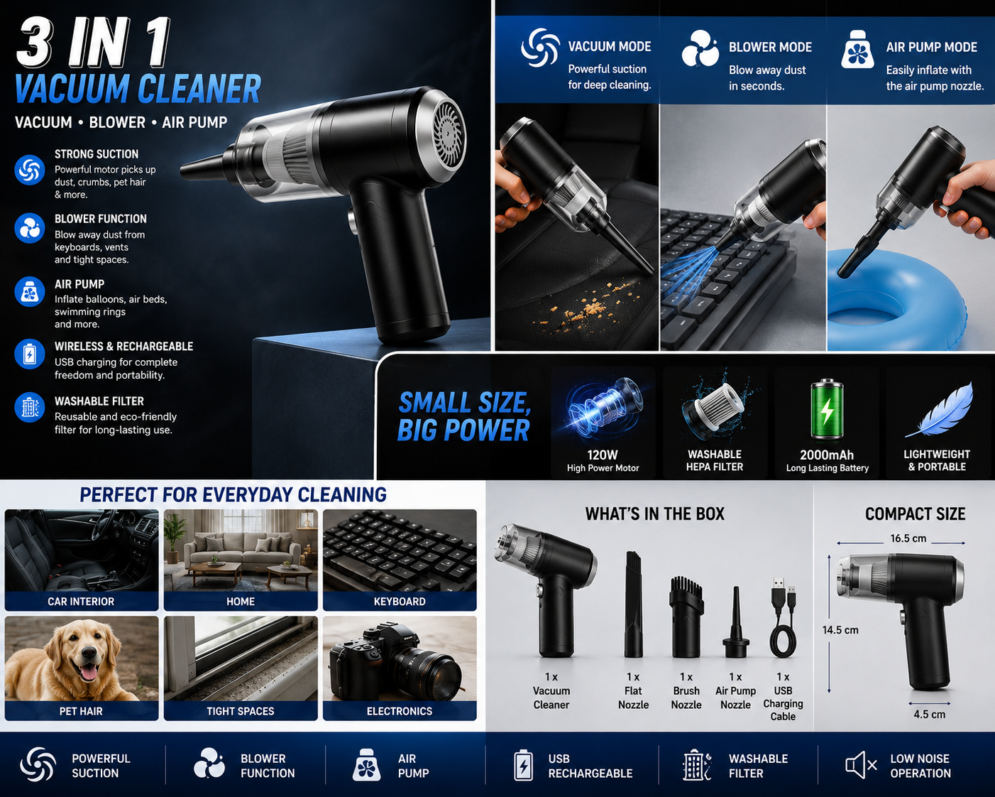 3 IN 1 VACUUM CLEANER
